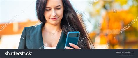 Attractive Brunette Business Woman Black Suit Stock Photo 2178522187 Shutterstock