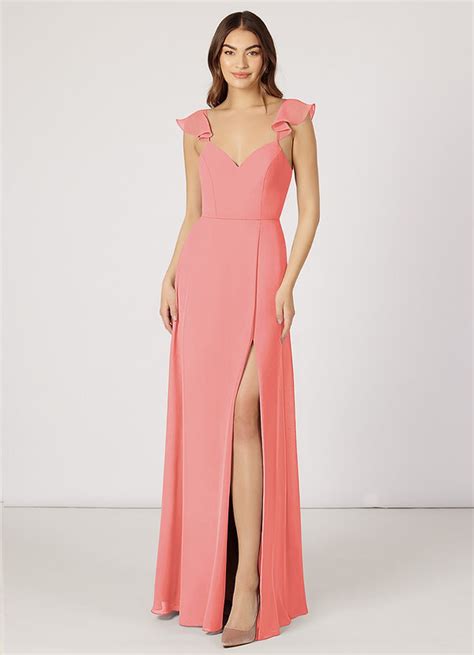 Coral Azazie Everett Bridesmaid Dresses Azazie