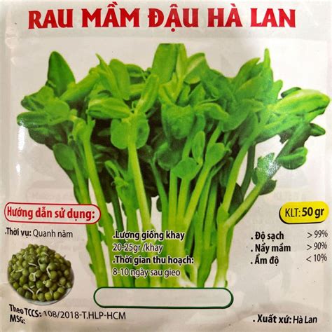 Hạt giống Rau Mầm đậu Hà Lan gói 50gr