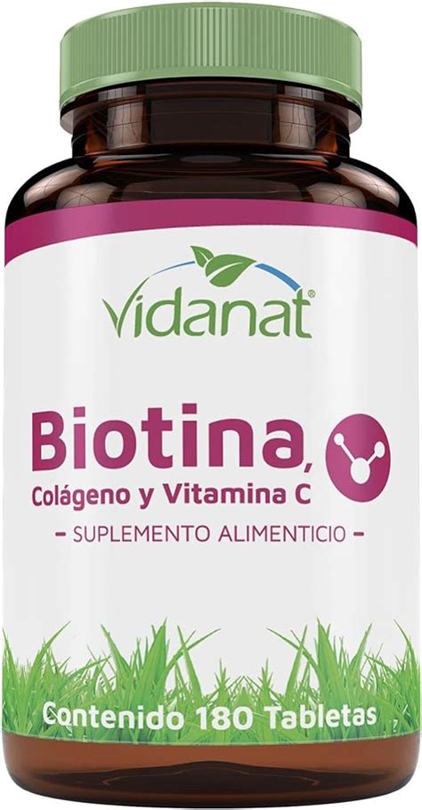 Vidanat Biotina Colágeno Y Vitamina C 180 Tabletas Vidanats Amazon