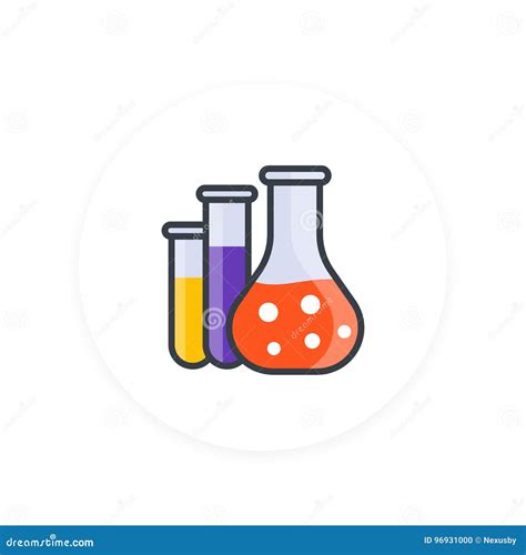 Icono De La Química Tubos De Ensayo Del Vidrio Del Laboratorio