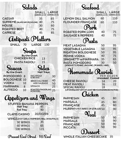 Catering Menu | Il Posto