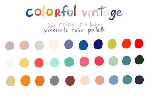 ColorfulVintage Procreate Color Palettes Graphic By Wanida Toffy