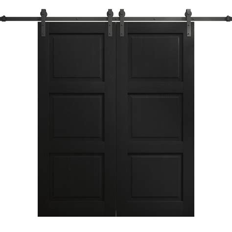 Modern Double Barn Door X Inches Ego Painted Black Oak