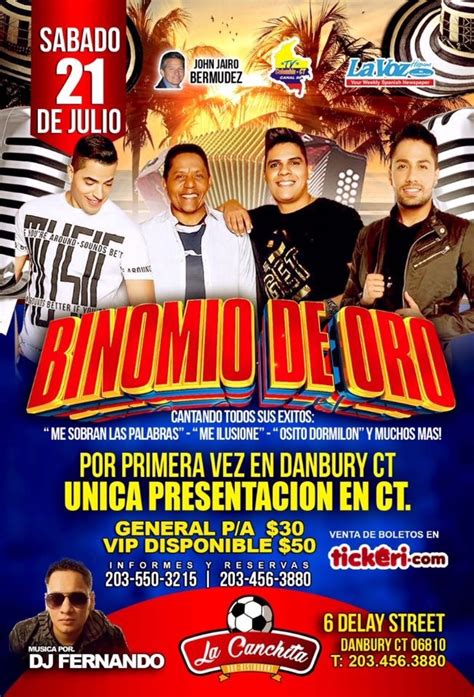 Binomio de Oro en CT Tickets Boletos at La Canchita Restaurant & Bar ...