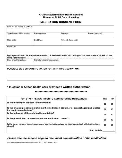 Medication Consent Form Template Flyer Template