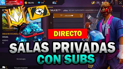 Free Fire En Vivo Subiendo De Rango Y Salas Privadas Con Subsmira El