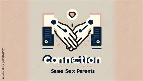 Same Sex Parents Hands With Connection Text Concept As An Isolated Vector Of Two Hands