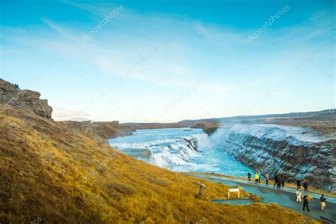 Gullfoss Ca Da De Oro Una Cascada Donde Es Parte Del C Rculo Dorado