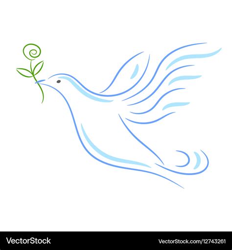 Peace dove sketch Royalty Free Vector Image - VectorStock