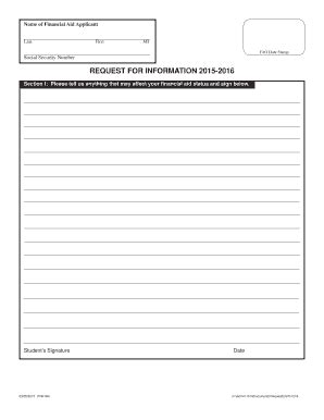 Fillable Online Financialaid Santarosa REQUEST FOR INFORMATION 2015