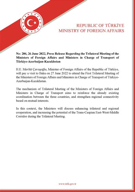 Turkish Mfa On Twitter Press Release Regarding The Trilateral Meeting