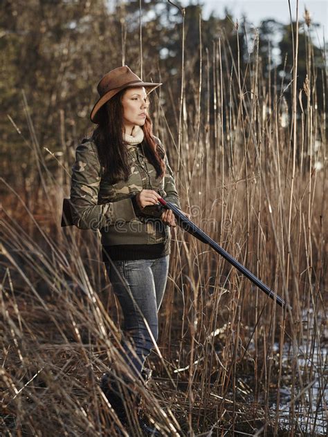 Female duck hunter stock photo. Image of waterfowl, reeds - 46316818