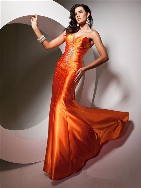 Bright Orange Mermaid Prom Dresses