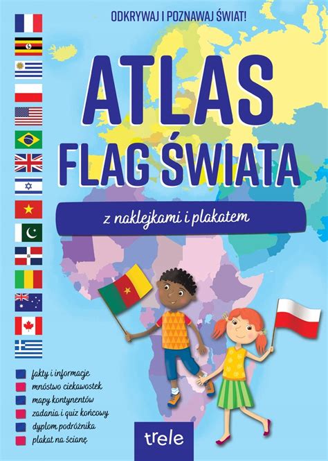 Atlas flag świata z naklejkami i plakatem Album fakty informacje o