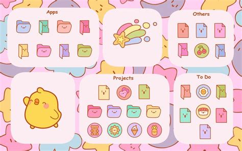 Kawaii Desktop Folder Icons - Cute Windows & Mac Folder Icons | Desktop ...