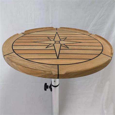 Boat Ellipse Oval Teak Table Top Star Inlay X X Mm Marine