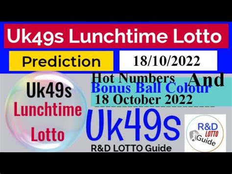 Uk S Lunchtime Lotto Prediction For October Bonus Colour