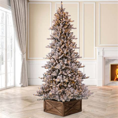 OFFICIAL Online Shopping For Glitzhome 7 5ft Pre Lit Snow Flocked Fir