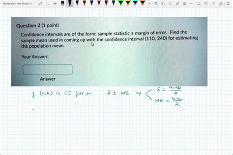 Solved Question 2 1 Point Confidence Intervals Are Of The Form