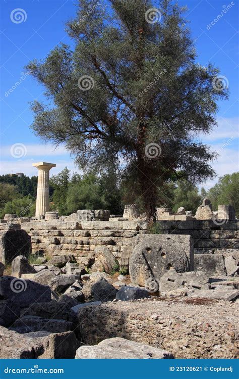 Greece Olympia Ruins Stock Image - Image: 23120621