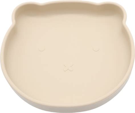 Deugenietje Kinderbord Beer En Kom Met Lepel Kommetje Zuignap Siliconen Nude Bol