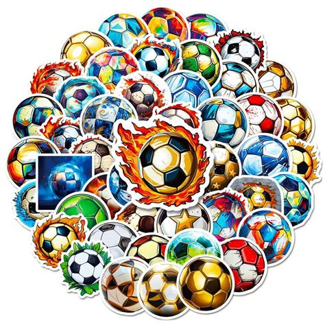 50pcs Soccer Stickers Sport Stickers For Water Bottles Luggage