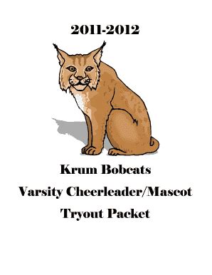 Fillable Online Krum Bobcats Varsity Cheerleader Mascot