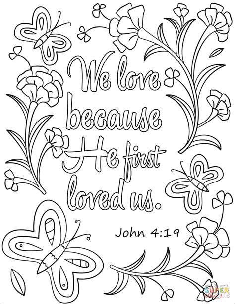 We Love Because He First Loved Us coloring page | Free Printable Coloring Pages