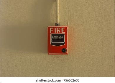 Red Fire Alarm Box On Concrete Stock Photo (Edit Now) 756682633