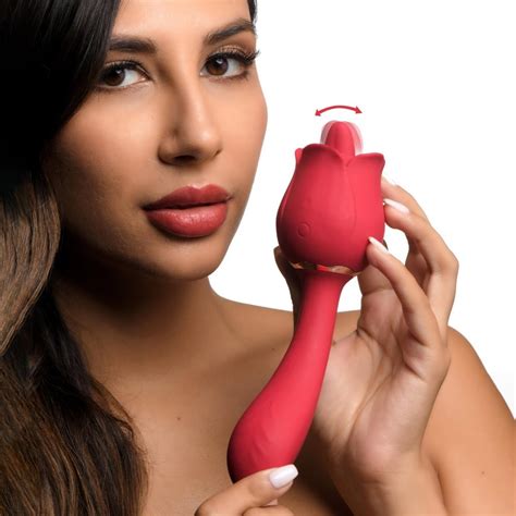 Inmi Bloomgasm Regal Rose Licking Double Ended Vibrator Sex Toy HotMovies