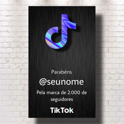 Quadro Placa Tiktok Personalizada Seu Nome E Inscritos Para