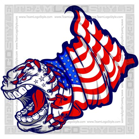 American Flag Baseball Logo | Vector Format | JPG EPS