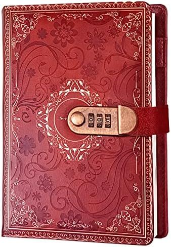 Vintage Pu Leather Diary With Combination Lock A Secret Password