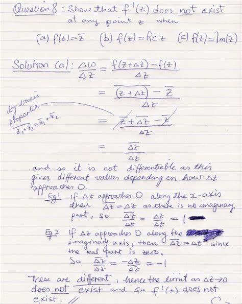 Secondary Math Blogaroony Complex Functions Differentiability Show That F Z Does Not