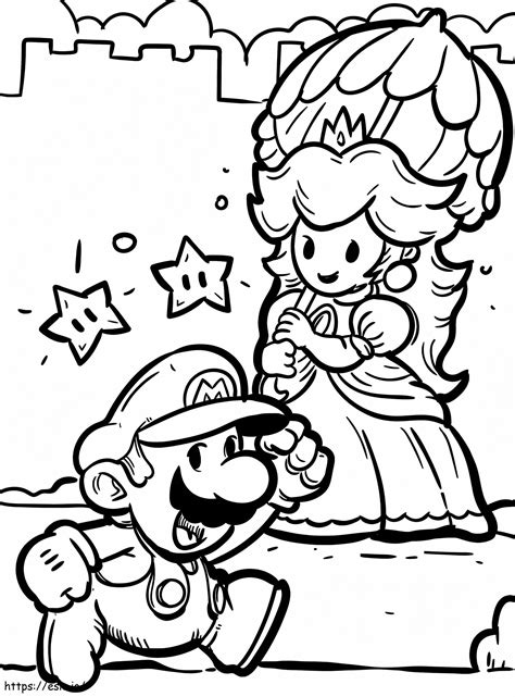 Princess Peach And Mario Coloring Pages