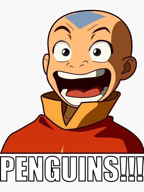 Avatar The Last Airbender Penguins Aang Sticker Sticker By Seniadesigns Avatar The Last