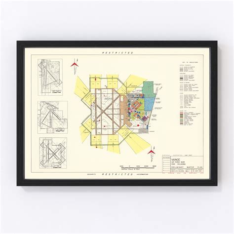 Vintage Map of Vance Air Force Base, 1952 by Ted's Vintage Art