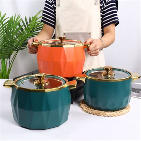 3/4/6L Ceramic Pots For Cooking Clay Pots For Cooking Cookware Ceramic ...