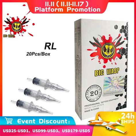 Bigwasp Pro Pcs Rl Tattoo Cartridge Needles Transparent Safety Makeup