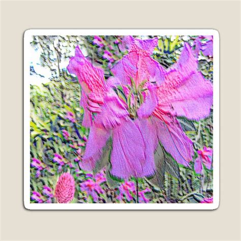 Pink Flowered Art Magnet For Sale By Kristalcurt Art Sticker Art