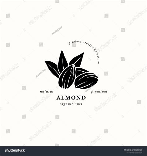 Flat Vector Almond Nut Logo Stock Vector (Royalty Free) 2463269725