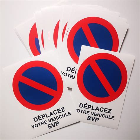 Grands Stickers Interdit De Stationner Difficiles D Coller Par Lots