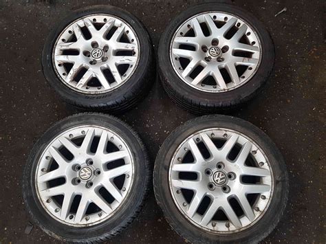 Volkswagen Golf Mk4 1997 2004 Bbs Alloy Wheels Set X4 16inch Black 600601025c Store Used