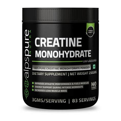 Alpspure Nutra 100 Pure Creatine Monohydrate Powder 250 G