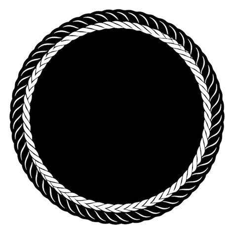 Premium Vector Circle Rope Frame Black Silhouette Vector Art And