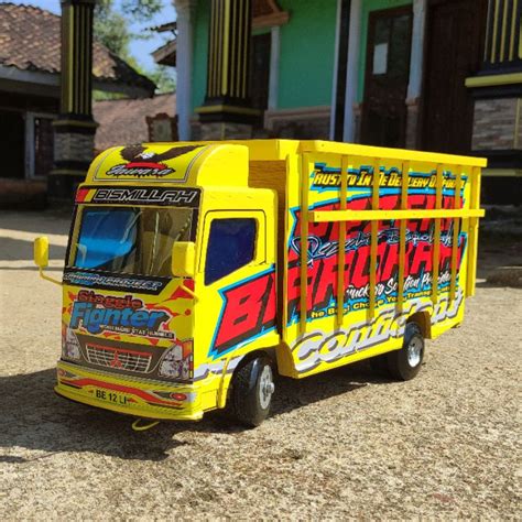 Jual Miniatur Mobilan Truk Oleng Kayu Mobil Truck Kayu Maianan Anak