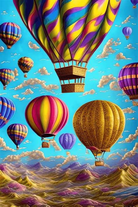 Pintura Digital Caprichosa Y Realista De Globos Aerost Ticos Creative