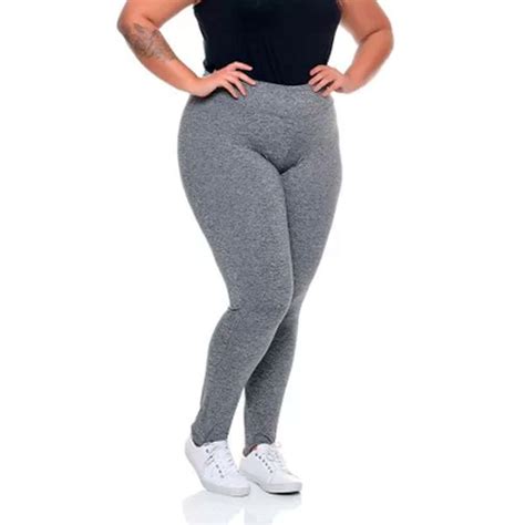 Calça Legging Cintura Alta Fitness Plus Size Suplex Feira da