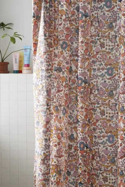 Mushroom Flower Shower Curtain Urban Outfitters